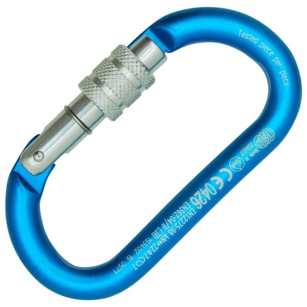意大利KONG  730 椭圆形丝扣锁   OVAL ALU SCREW TURQUOISE/POLISH