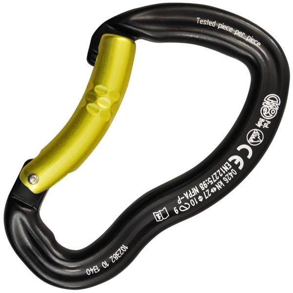 意大利KONG  763小巧、轻便的安全连接锁  ERGO ALU BENT GATE BLACK/YELLOW