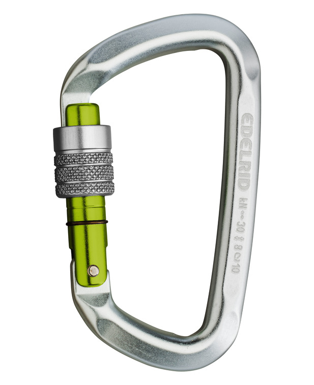 德国  爱德瑞德 Edelrid  D-Classic 3000 Screw 	88276	高空作业 30kN“D”型丝扣铝锁